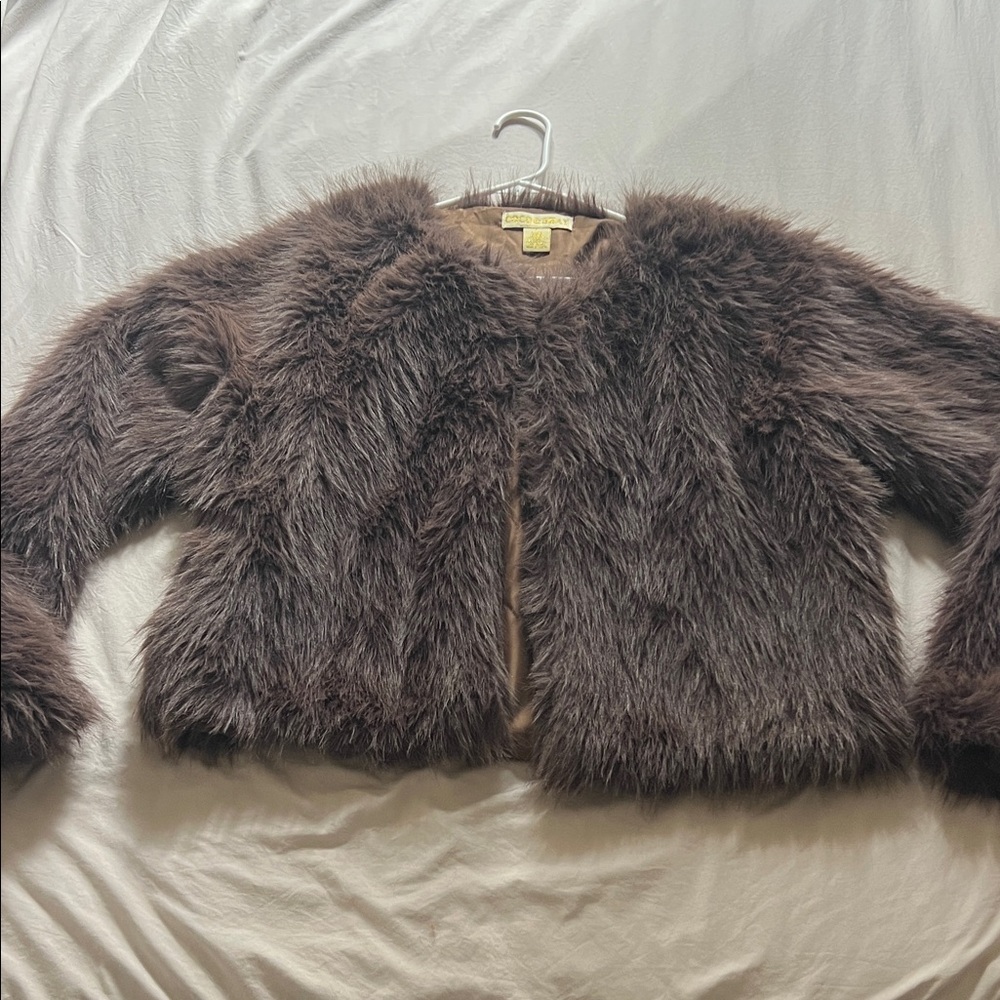 Chic Dark Brown Faux Fur Coat